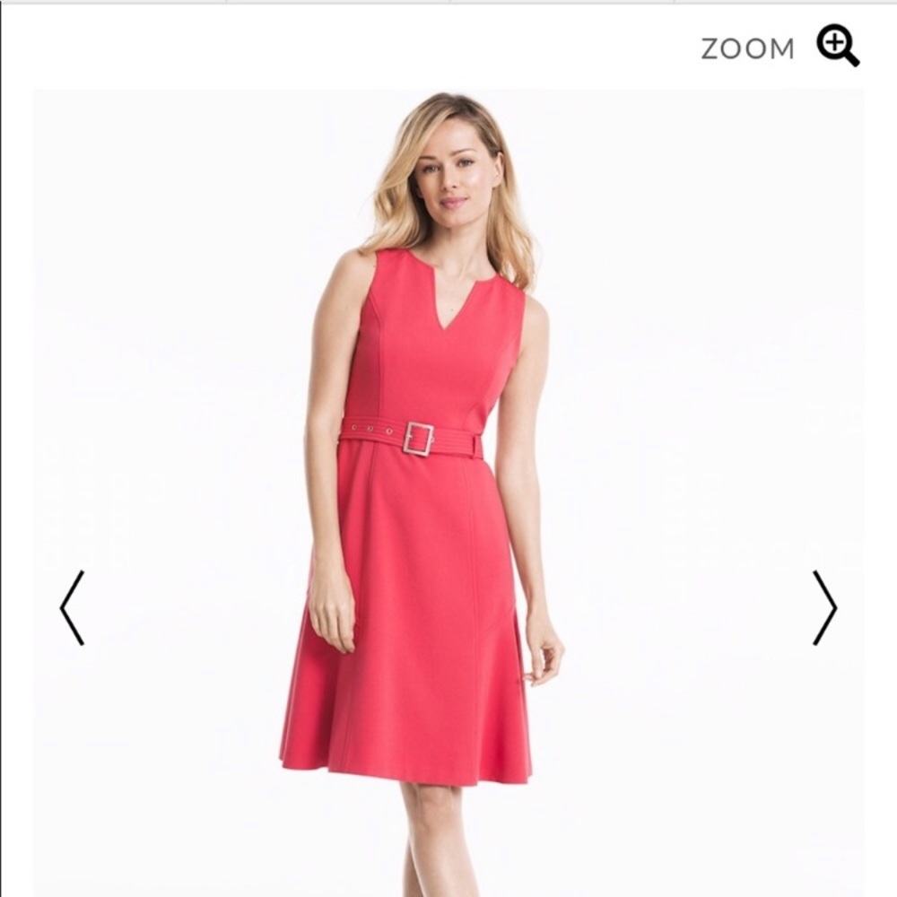 WHBM Coral/pink fit & flare sleeveless dress, Sz 6 - Picture 2 of 9